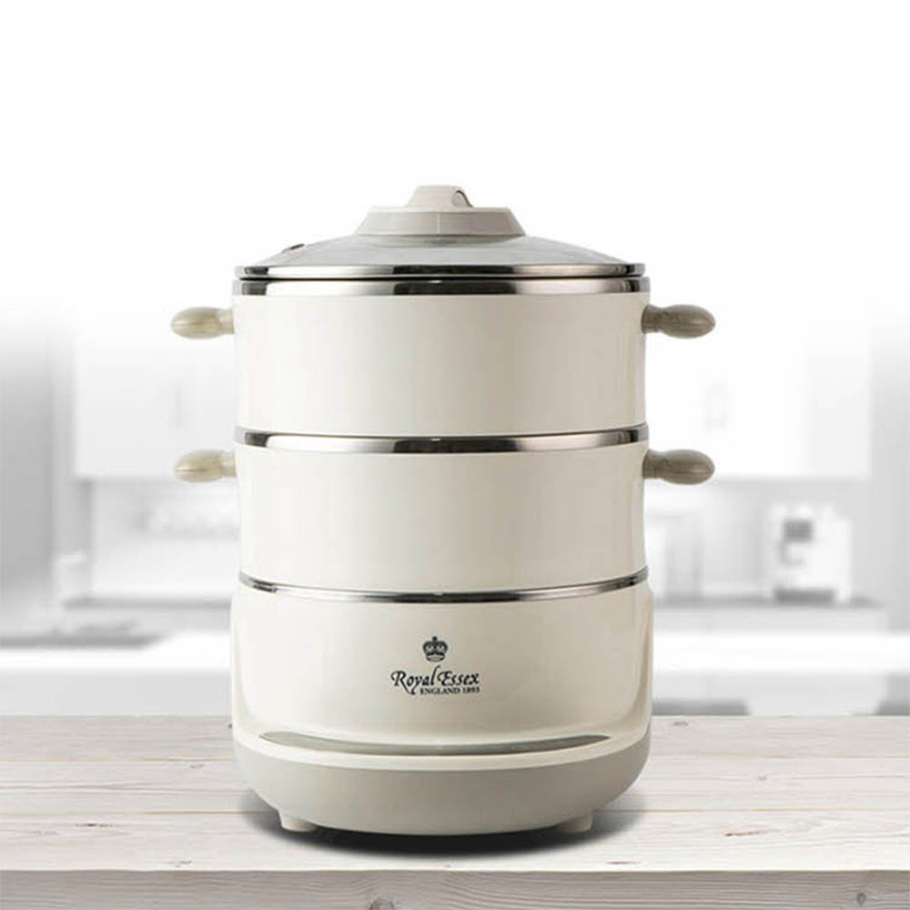 [km]로얄에식스 멀티스팀쿠커 3단 스테인레스 전기찜기 REX-ST600W