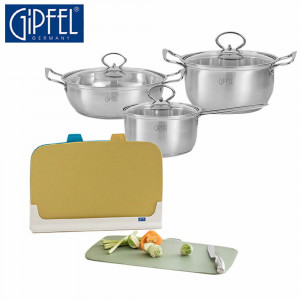 [km]기펠 슈타인 인덕션 냄비 6PC+3in1 도마 4p