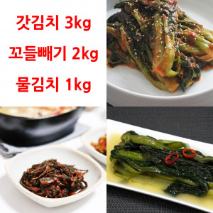 [km]정푸드 갓김치 3kg+꼬들빼기 2kg+물김치 1kg