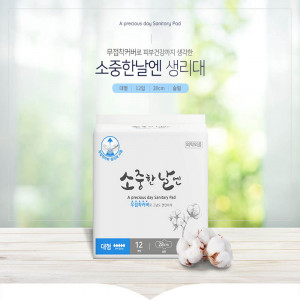 [km]소중한날엔 유기농 무접착제 생리대 대형(12P)
