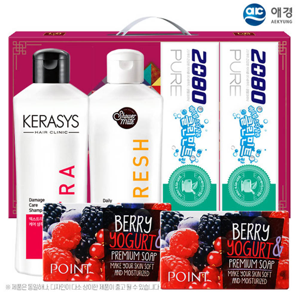 [km]애경 케라시스샴푸180용기 샤워메이트 포인트베리비누2P 베이킹소다치약90g2P(6종)
