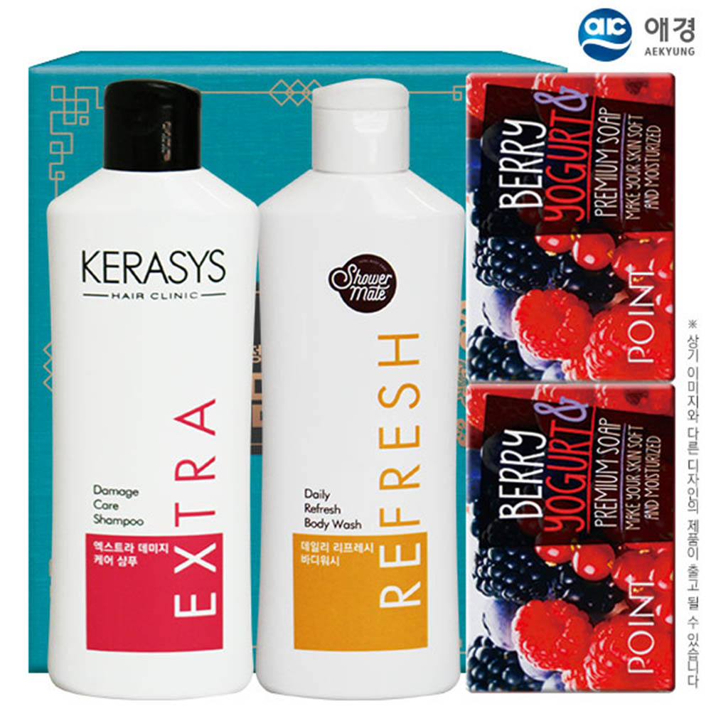 [km]애경 케라시스샴푸180용기 샤워메이트 포인트베리비누2P(4종)