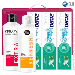 [km]애경 케라시스샴푸180용기 샤워메이트 베이킹소다치약90g3P(5종)