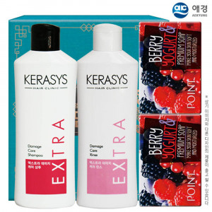 [km]애경 케라시스샴푸180용기 린스180용기 포인트베리비누2P(4종)