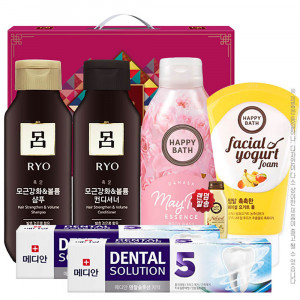 [km]아모레 려샴푸180용기 린스180용기 해피바스바디워시200용기 요거트폼 메디안치약90g2P(6종)