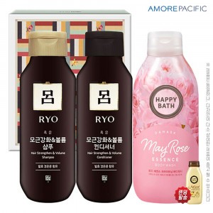 [km]아모레 려샴푸180용기 린스180용기 해피바스바디워시200용기(3종)
