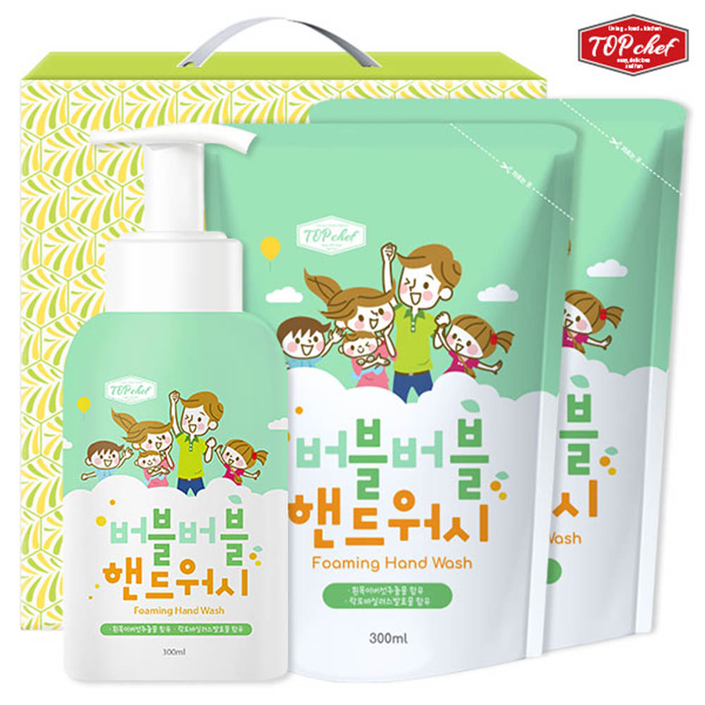 [km]탑셰프 버블버블핸드워시300펌프 핸드워시300리필2P(3종)