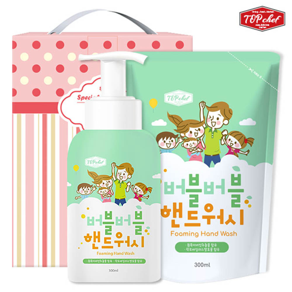 [km]탑셰프 버블버블핸드워시300펌프 핸드워시300리필(2종)