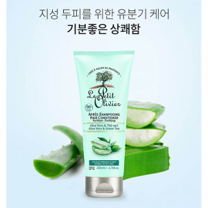 [km]르쁘띠올리비에 헤어 컨디셔너 퓨리파잉 알로에베라 앤 그린티 200ml