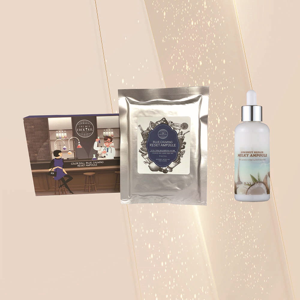 [km]알엑스유랩 리페어 밀키 앰플 100ml + 더믹스 칵테일 컬러볼 리셋 앰플(블루)