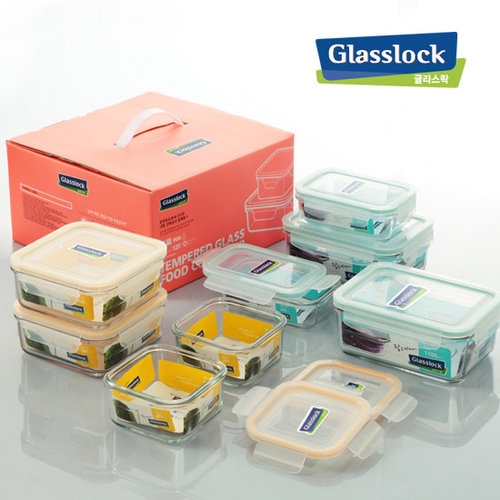 [km][Glasslock]글라스락 네오 직정8조세트 (직980ml*2조 4p,직480ml*2조4p,정920ml*2조4p,정500ml*2조2p))