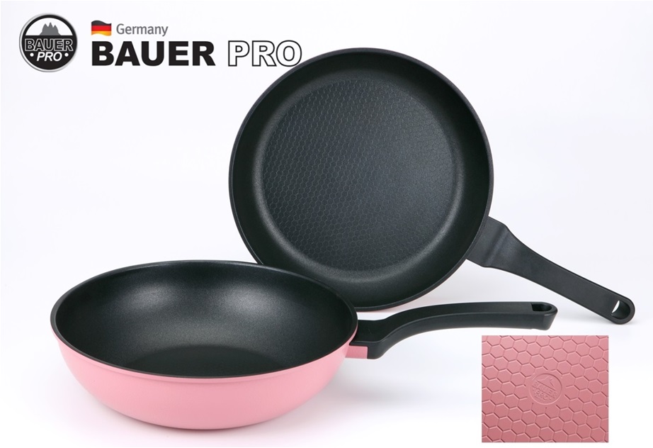 [km][BAUER PRO GERMANY] 바우어 프로 티타늄+세라믹 5중코팅 후라이팬 2종 세트/28cm 후라이팬, 28cm궁중팬